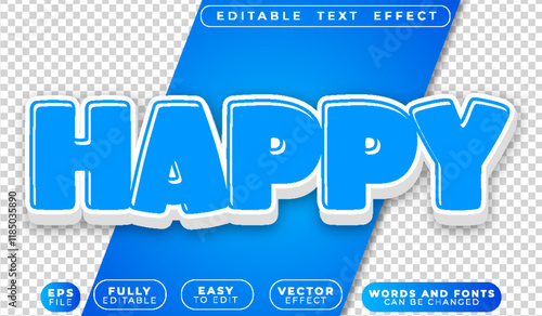 Cartoon Happy Blue Good Fully Editable Vector Text File