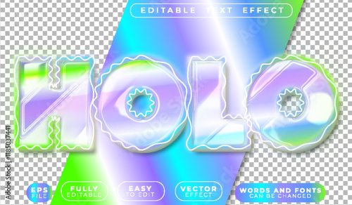 Holo 3D Colorfull Fully Editable Vector Text File
