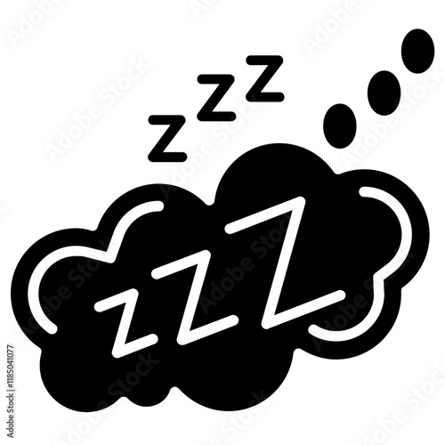 Sleep sign comic bubble Sticker Icon