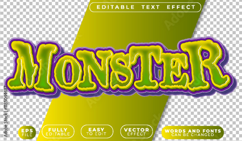 Monster Zombie Ghoul Cartoon Demon Fully Editable Vector Text File