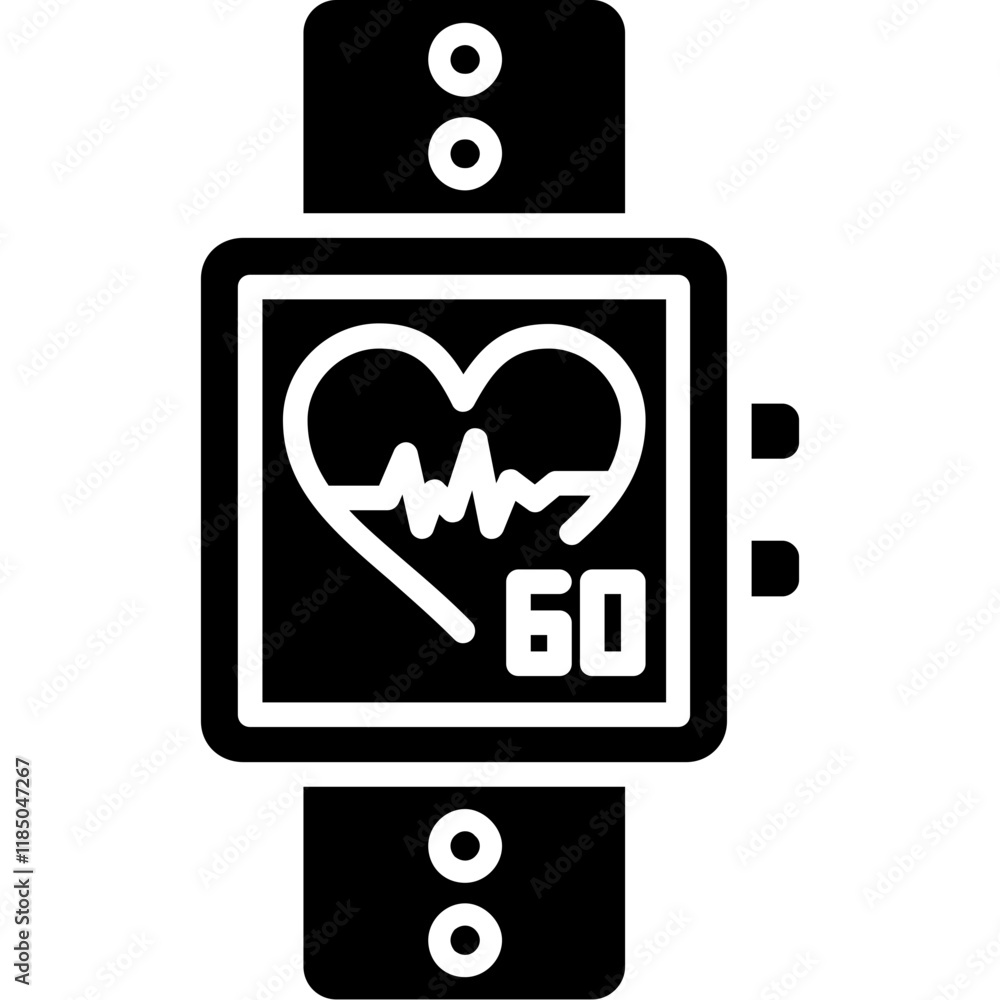 Fitness tracker with heart Icon Fitness tracker with heart Icon