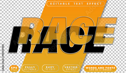 Race Speed Fast Orange Fully Editable Vector Text File