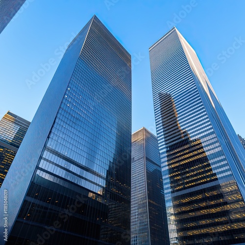 Wallpaper Mural Modern skyscrapers, business district, city architecture Torontodigital.ca