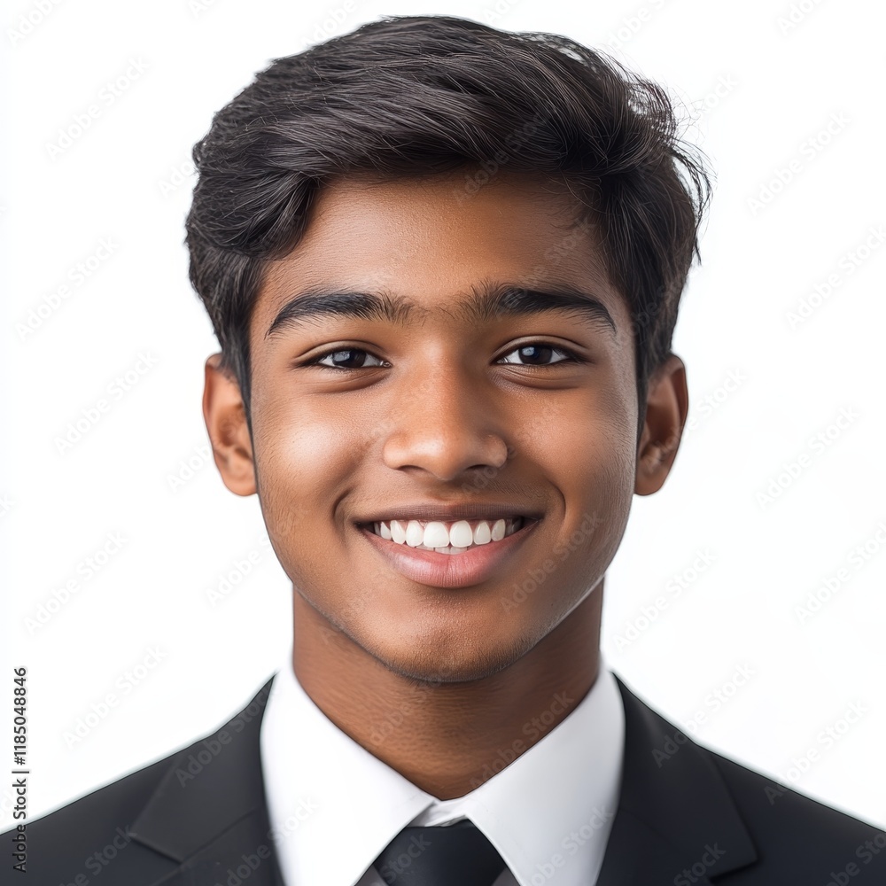 Professional Portrait of a Young Indian Businessman: Corporate Style, Fashion, Minimalism, Modern Workforce