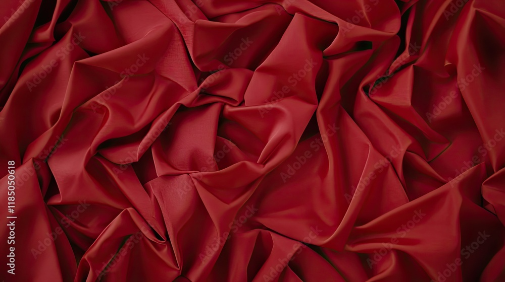 Luxurious red silk fabric draped to showcase its rich texture and abstract patterns, suitable for creative projects and commercial use Luxurious red silk fabric draped to showcase its rich texture and abstract patterns, suitable for creative projects and commercial use