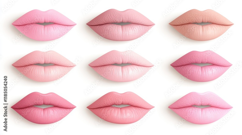 Obraz premium Illustrations of Lips: Beauty, Art, Fashion, and Graphic Design Concepts