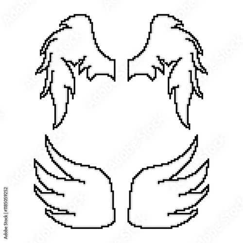 wing pixel art design vector
