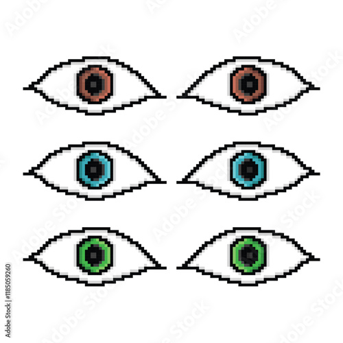 eye pixel art vector illustration