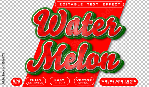 Water Melon Red Summer Juice Fully Editable Vector Text File