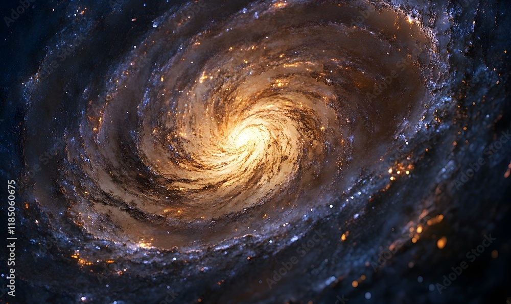 Fototapeta premium a Shining Spiral Galaxy Unveiling Its Cosmic Beauty