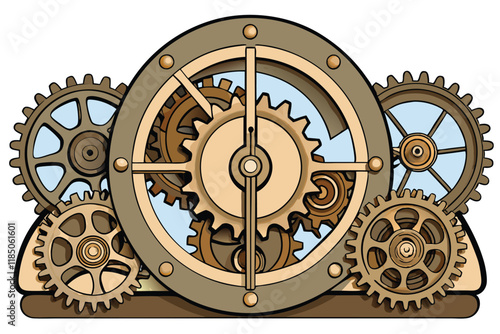 Steampunk style clock with laser cut gears and precise metalwork, blending mechanical aesthetics with modern decor appeal