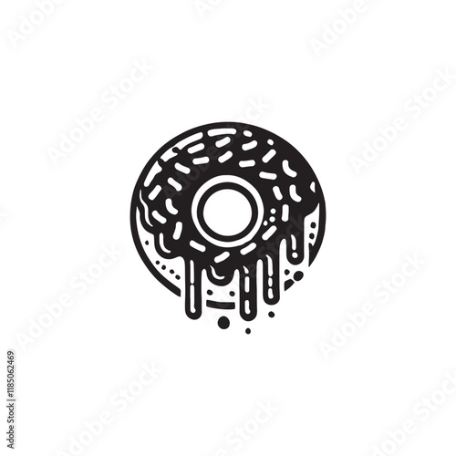 Donut Silhouette - Donut Vector - Donut Design - Illustration Of Donut.