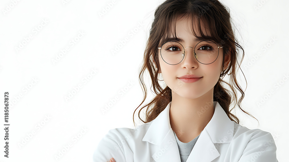 confident young woman scientist looking at camera wearing white lab coat standing with arms folded in modern research laboratory isolated professional studio portrait
confident young woman scientist looking at camera wearing white lab coat standing with arms folded in modern research laboratory isolated professional studio portrait