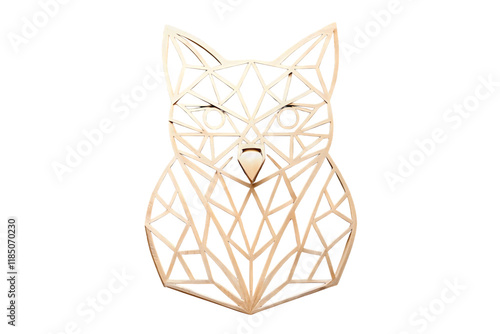 Geometric owl wall art in laser cut wood design, showcasing intricate details on a natural wooden panel background for stylish decor photo