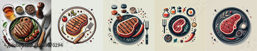 Very tasty meat steak dish vector
