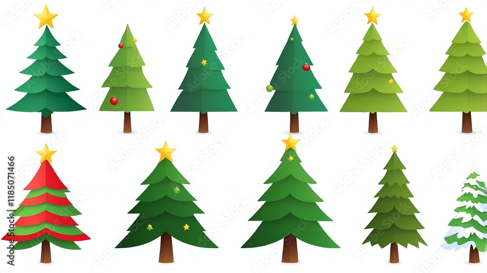 Fototapeta premium set of christmas trees