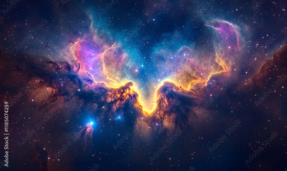 Fototapeta premium Intricate Close-Up of the Heart Nebula's Core in the Cassiopeia Constellation