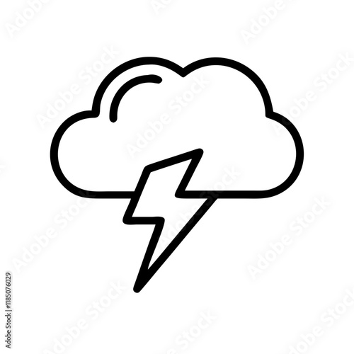 Thunderstorm outline icon for weather forecast