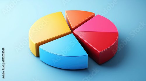 Pie Chart Representing Asset Allocation Within an Investment Portfolio, Displaying Different Sectors Such as Stocks, Bonds, and Real Estate