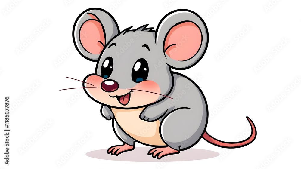 cute mouse icon illustration. Generative AI