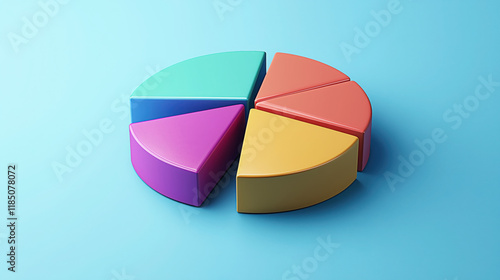 Pie Chart Representing Asset Allocation Within an Investment Portfolio, Displaying Different Sectors Such as Stocks, Bonds, and Real Estate