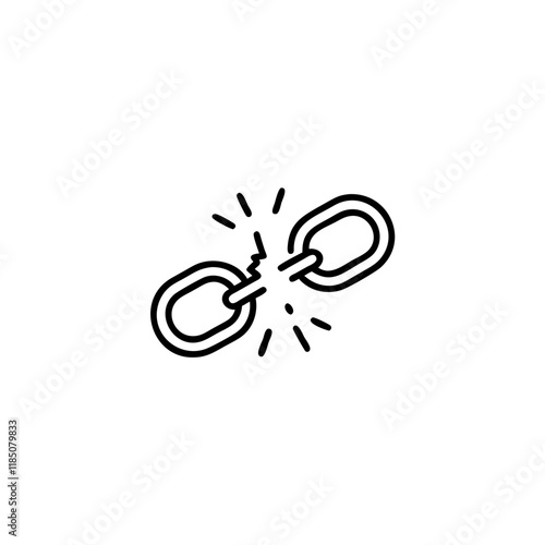 outline icon of broken chains or shackles, symbolizing the concept of debt being paid off or financial freedom.
