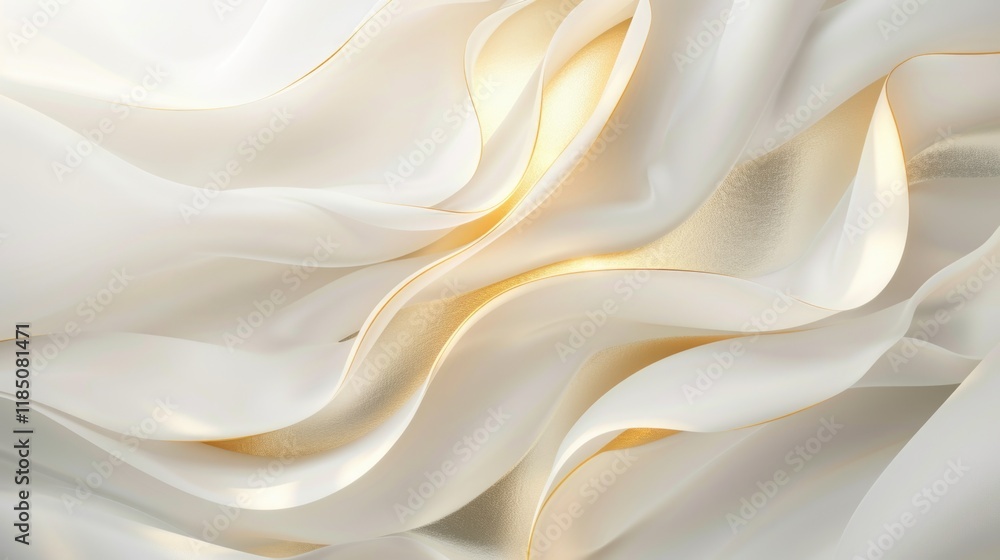 Abstract white background with gold wavy curve Abstract white background with gold wavy curve