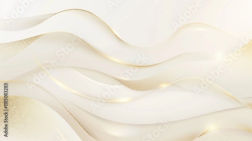 Abstract white background with gold wavy curve