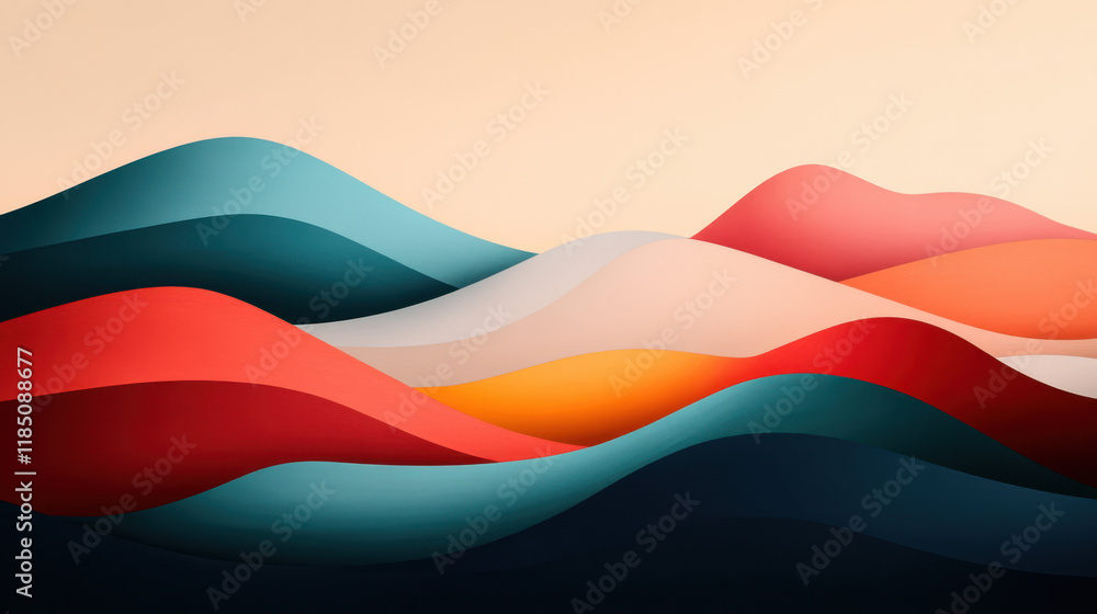 Fototapeta premium Mines and Geological Formations, A peaceful digital artwork showcasing a canyon shaped by a river, perfect for nature enthusiasts and landscape decor.