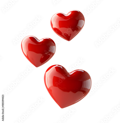 Conjunto de corazones aislados, concepto de San valentin, amor, corazones flotantes