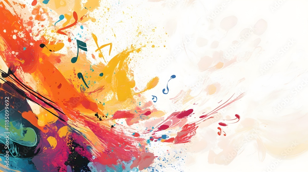 Obraz premium Abstract Colorful Music Inspired Paint Splatter Artwork