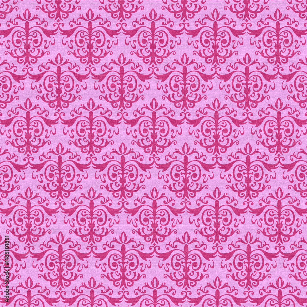Background paper or fabric, with floral damask and baroque, seamless ornamental pattern Background paper or fabric, with floral damask and baroque, seamless ornamental pattern