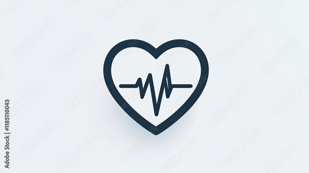 A heart icon with a heartbeat line symbolizes health and wellness. A heart icon with a heartbeat line symbolizes health and wellness.