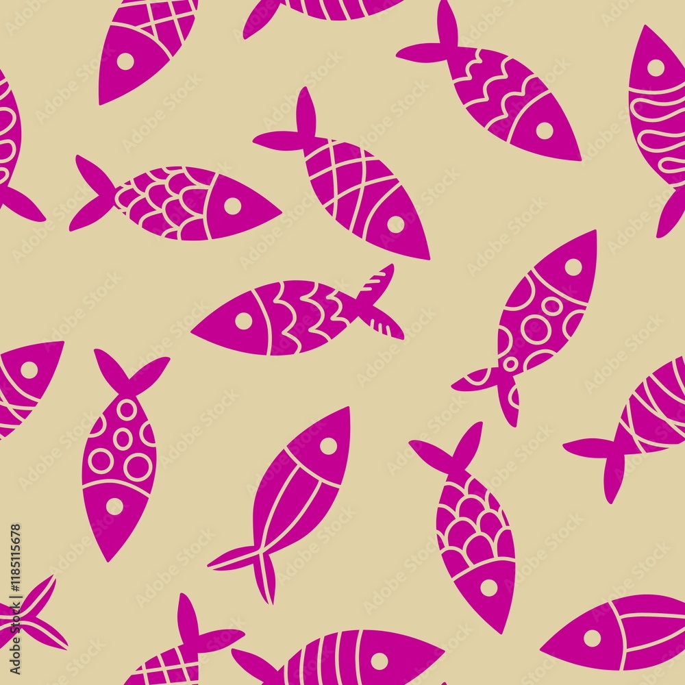 Ocean seamless fish pattern for wrapping paper and fabrics and linens Ocean seamless fish pattern for wrapping paper and fabrics and linens