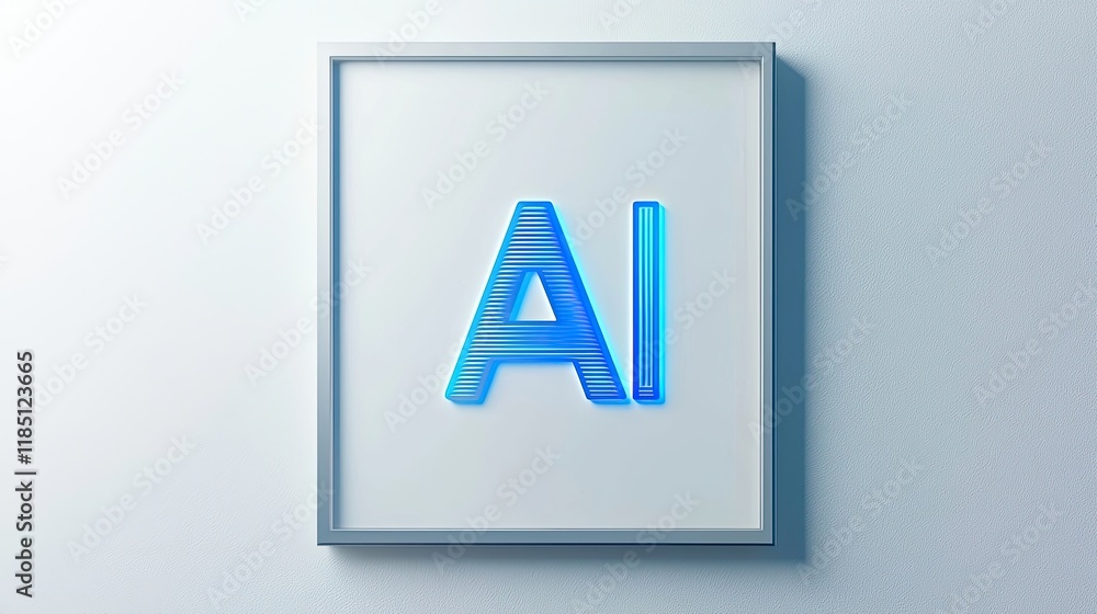 A modern framed artwork featuring the letters A modern framed artwork featuring the letters