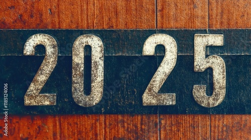 Vintage metallic numbers 