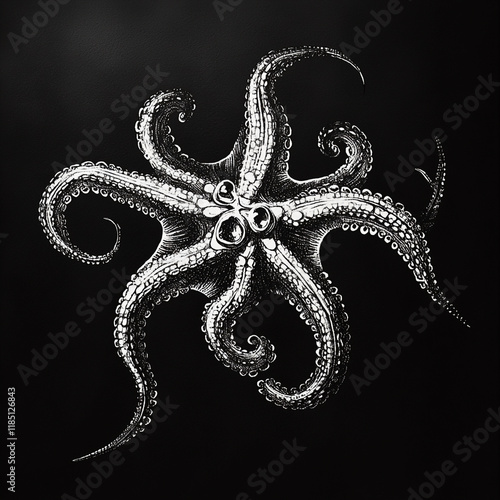 Starfish black and white illustration photo