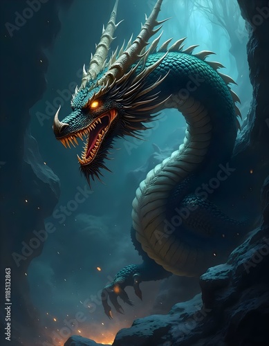 Guardian of the Abyss: Where Shadow and Scale Entwine