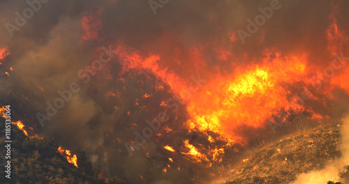 Malibu Wildfire, Pacific Palisades, Woodley Fire, California USA photo