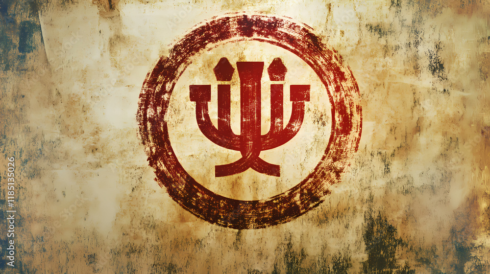Hannukah, red stamp on a grunge paper texture. Skysilver. Illustration Hannukah, red stamp on a grunge paper texture. Skysilver. Illustration