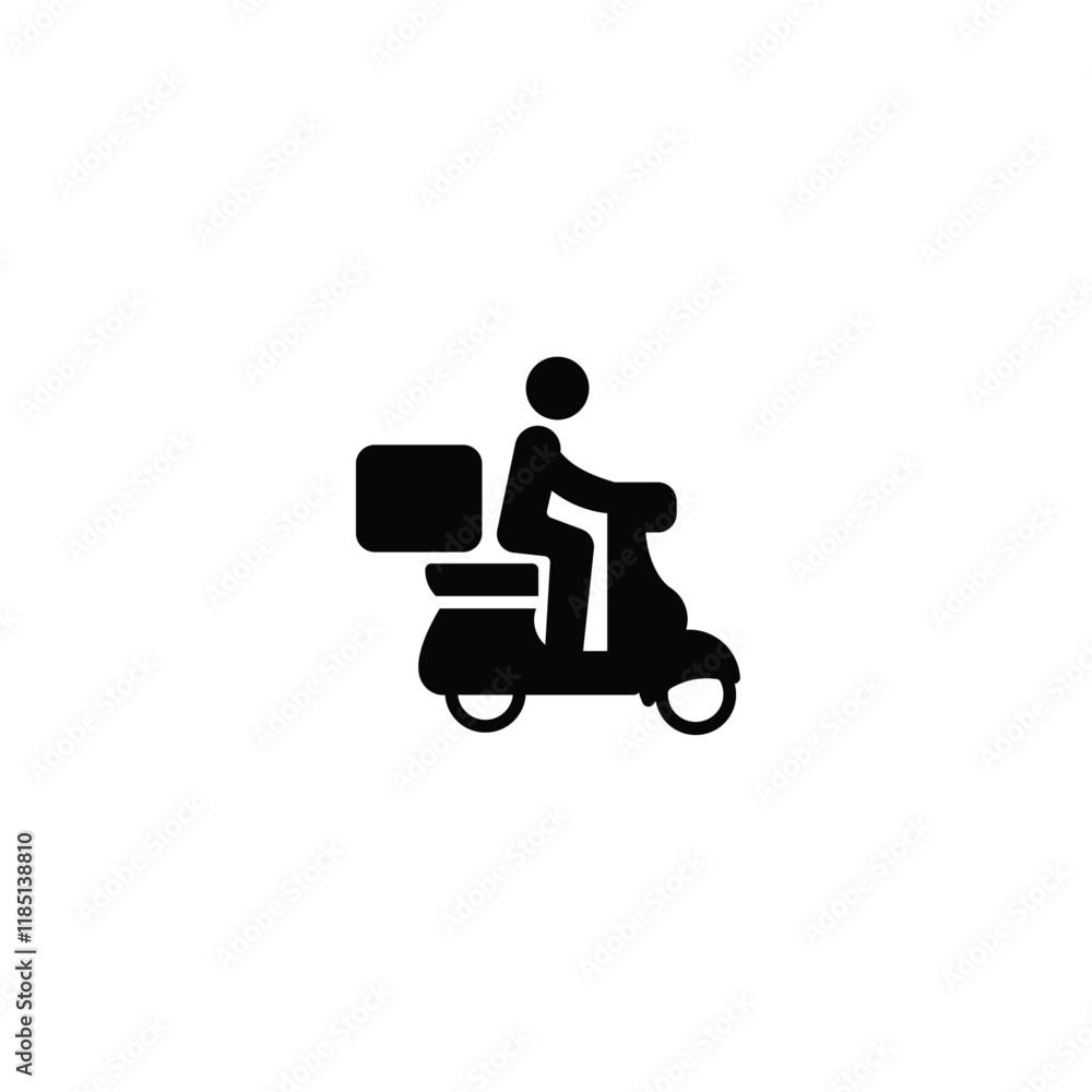Fototapeta premium Delivery bike icon logo flat vector design