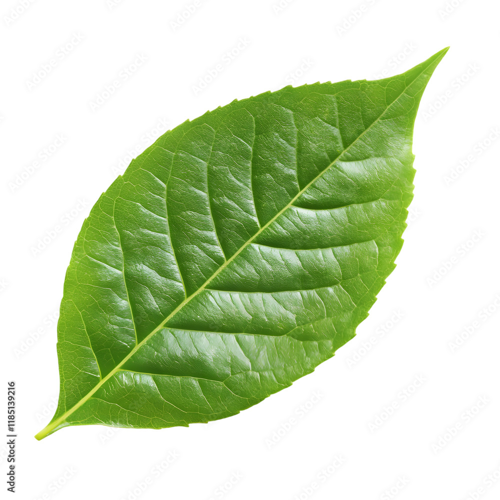 Obraz premium Close-Up of a Fresh Green Leaf – Vibrant Nature Texture
