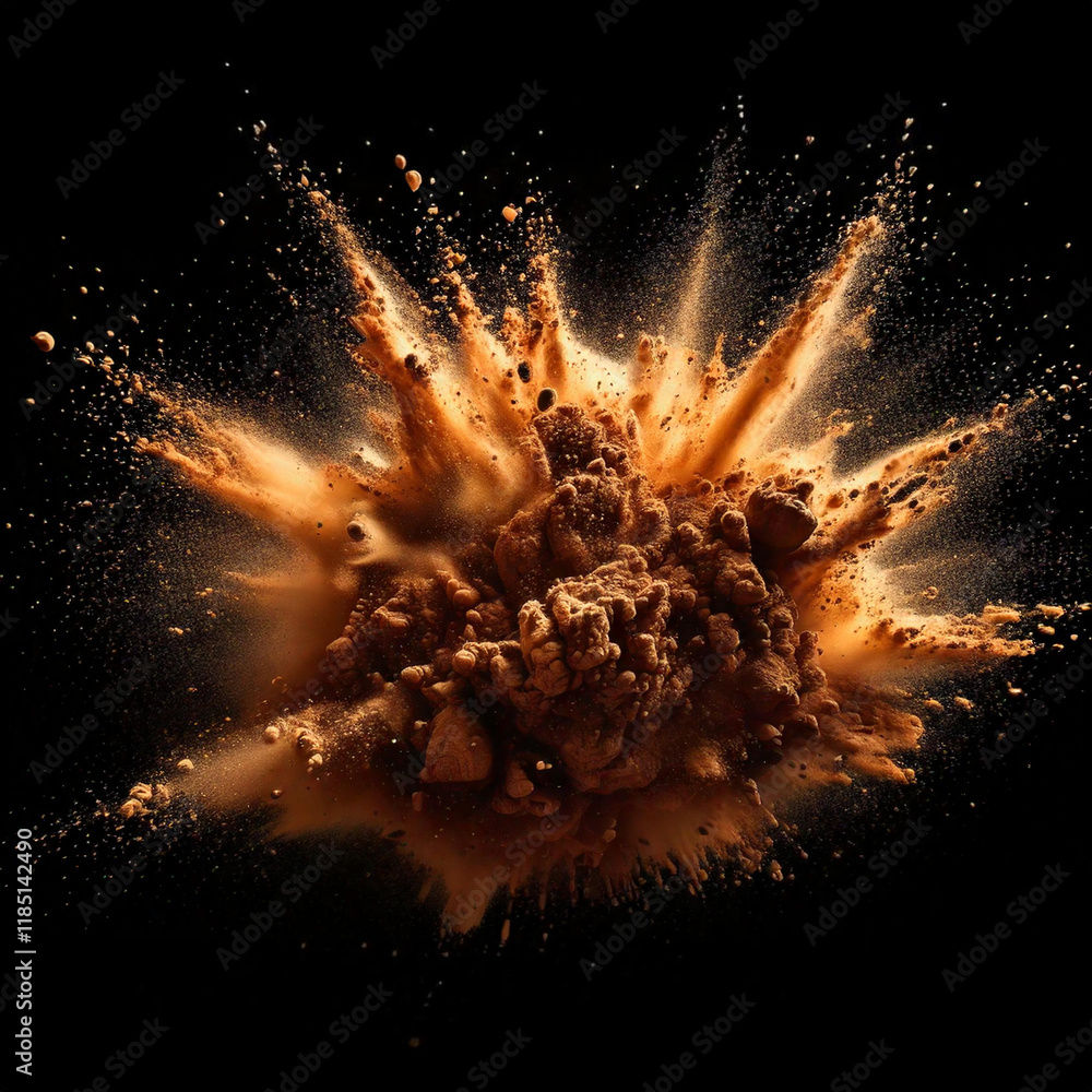 explosion of dirt cloud