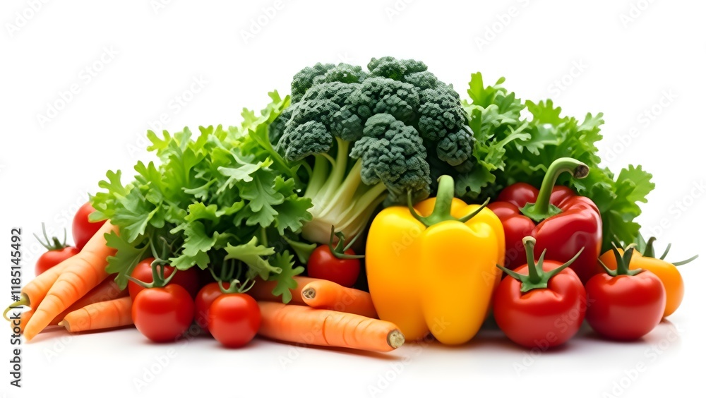 assorted fresh vegetables isolated on pure white background assorted fresh vegetables isolated on pure white background