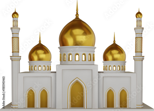 isolated mosque building.  ramadan mosque illustration 3d vector