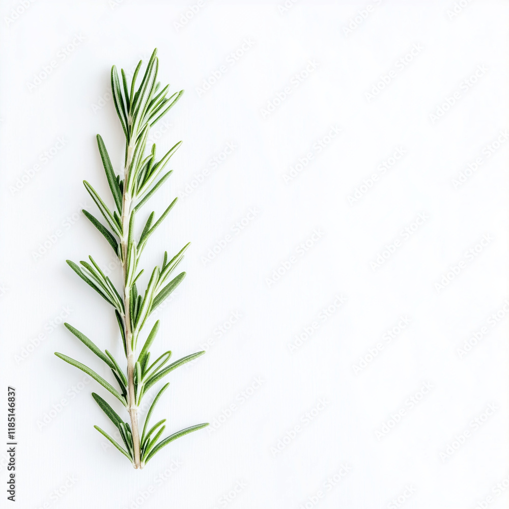 Fototapeta premium Fresh Rosemary Twig with Natural Green Color and Aromatic Appeal