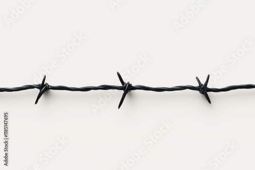 Wallpaper Mural Close-up of black barbed wire on a plain white background. security and restriction Torontodigital.ca