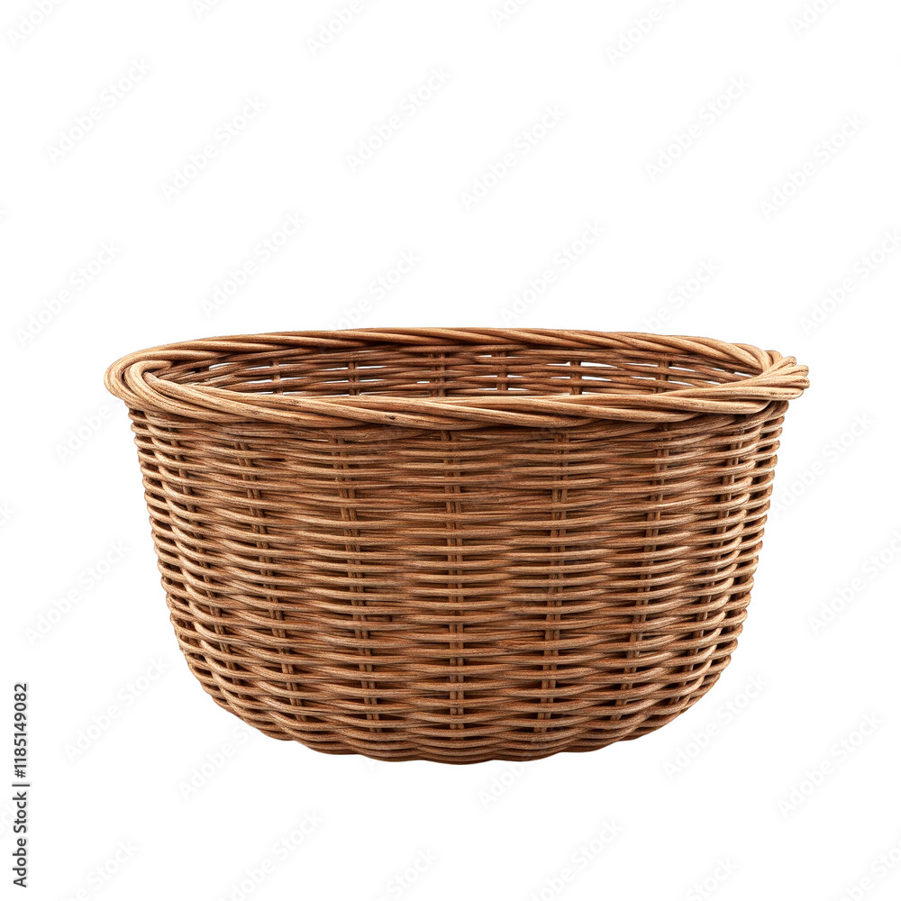 Wicker basket isolated on transparent background Wicker basket isolated on transparent background