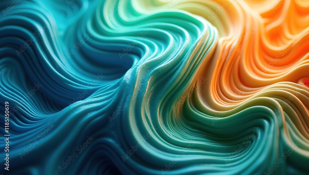 Abstract Wavy Gradient Ocean Sunset Design Abstract Wavy Gradient Ocean Sunset Design