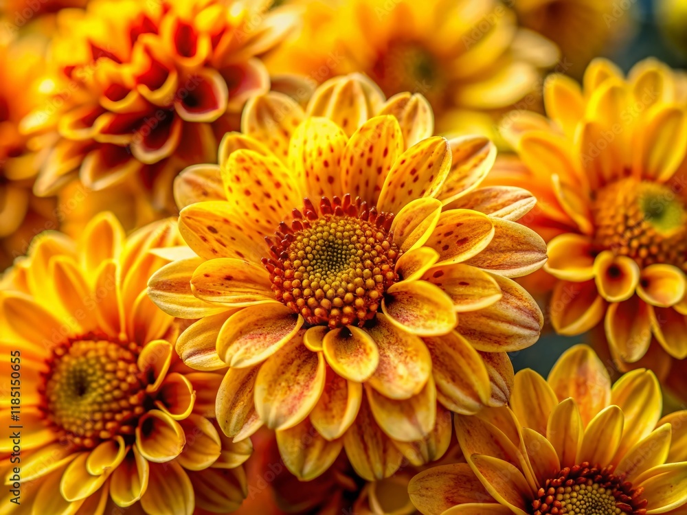 Bokeh Effect: Yellow Flowers with Brown Spots - Nature Photography Stock Image Bokeh Effect: Yellow Flowers with Brown Spots - Nature Photography Stock Image